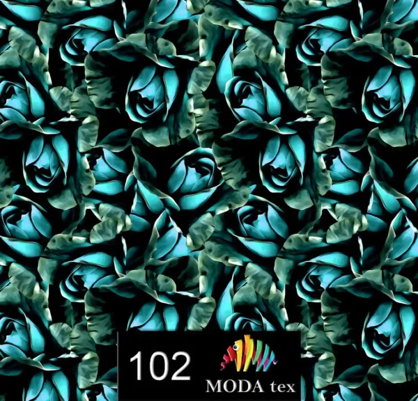 چاپ پارچه گل رز آبی