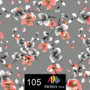 چاپ پارچه طرح شکوفه های نارنجی _ 105