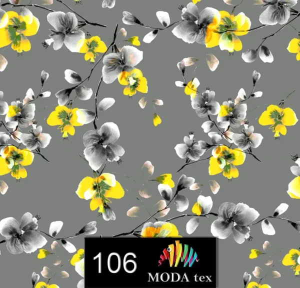 چاپ پارچه طرح شکوفه های زرد