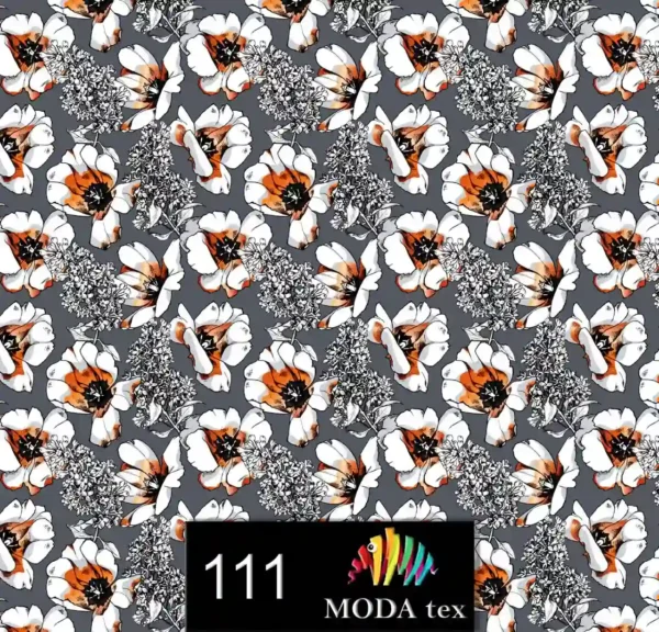 چاپ پارچه طرح گل نارنجی – کد ۱۱۱ - تصویر 1