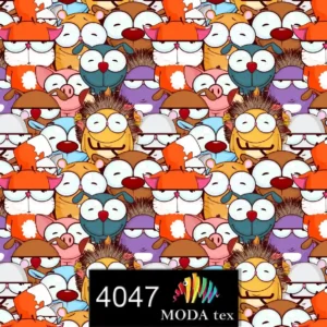 چاپ پارچه طرح حیوانات بچگانه نارنجی