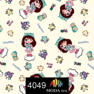 چاپ پارچه طرح دخترانه فانتزی – 4049